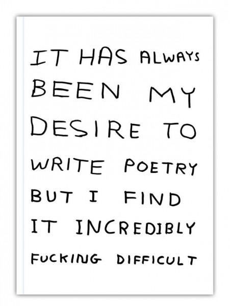 Notizheft . DAVID SHRIGLEY . Write Poetry