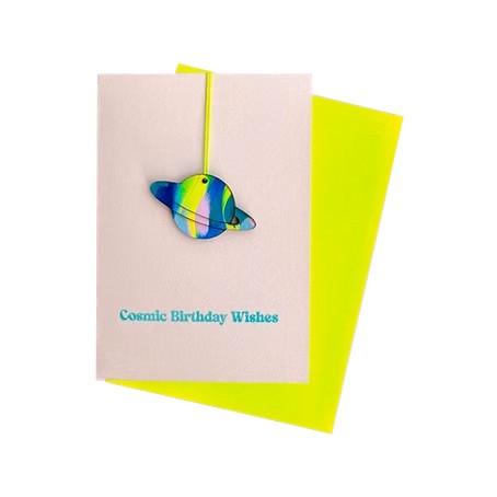 Greeting Card . COSMIC BIRTHDAY PLANET