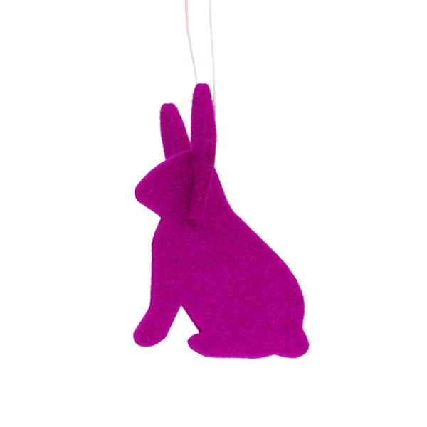 Pendant Rabbit . NOTTHEGIRL . Wool fabric pink